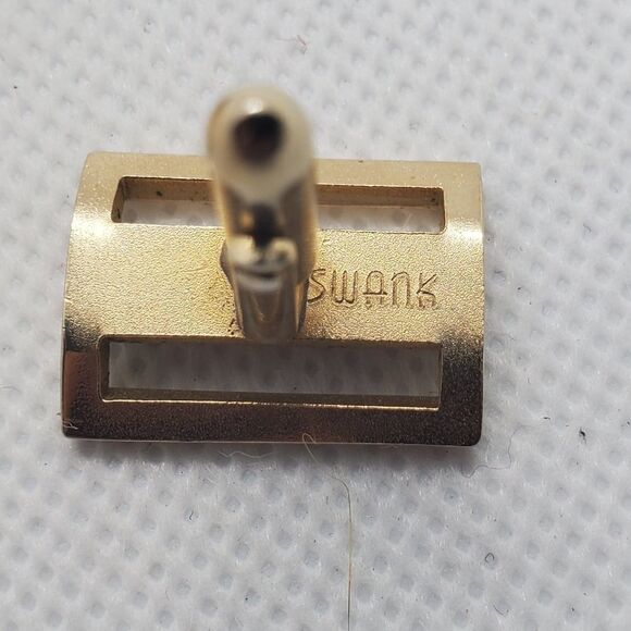 Swank Gold Tone & Silver Tone Cuff Links - Picture 3 of 3